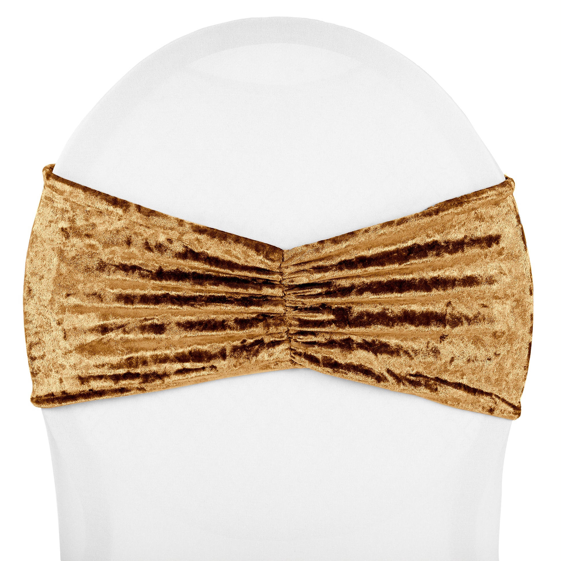 Velvet Ruffle Stretch Chair Band - Mustard Gold - CV Linens