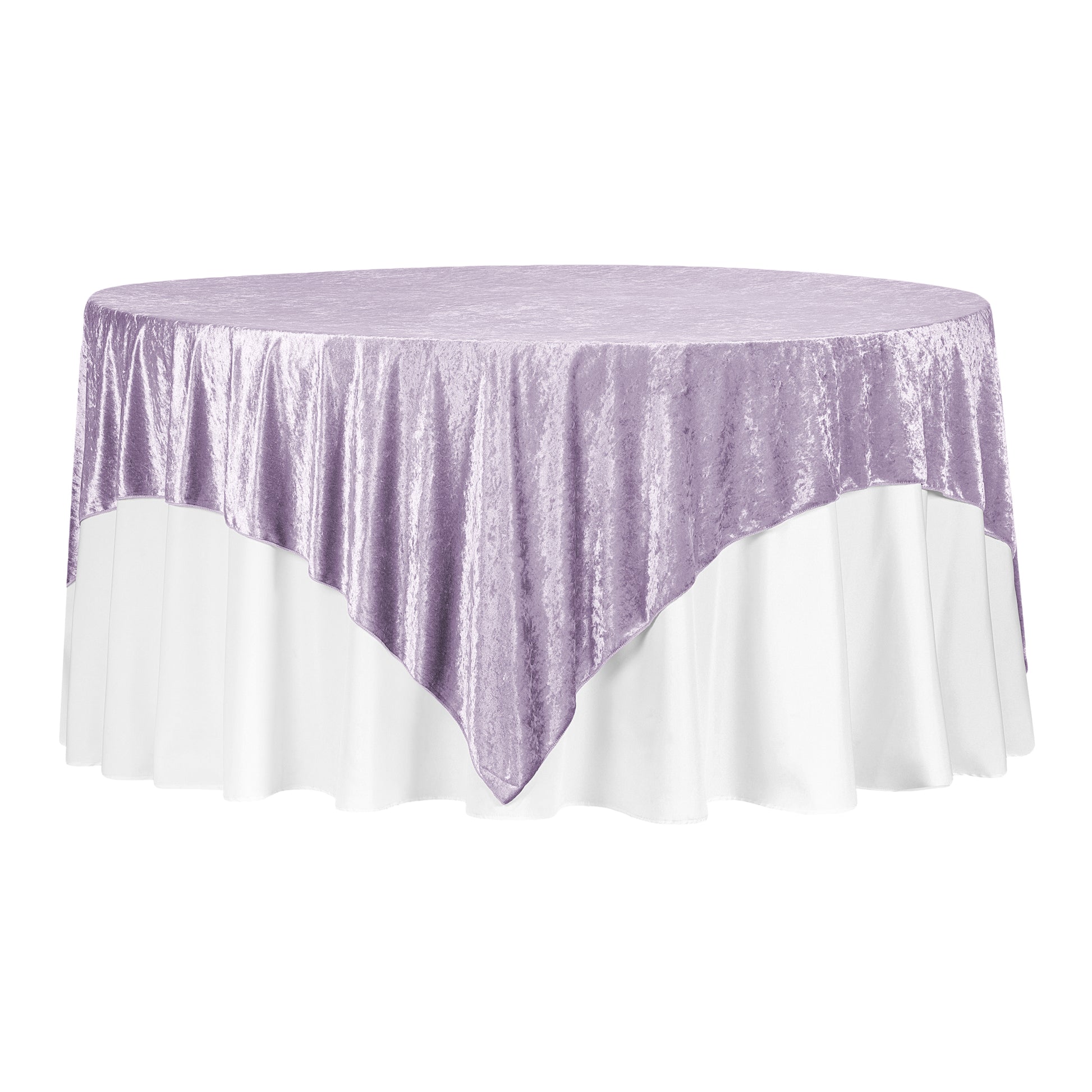 Velvet 85"x85" Square Tablecloth Table Overlay - Wisteria - CV Linens