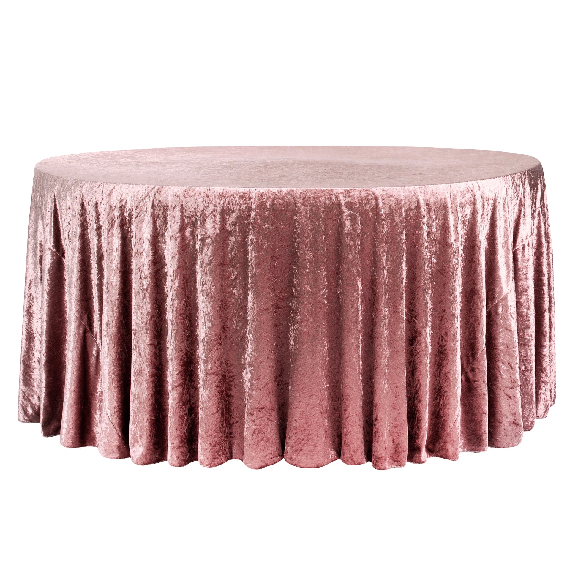 Velvet 132" Round Tablecloth - Dark Dusty Rose/Mauve - CV Linens