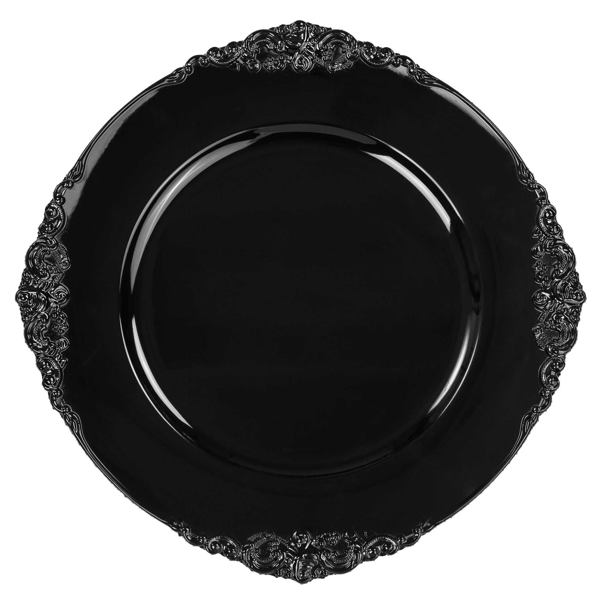 Vintage Round Charger Plate - Black - CV Linens