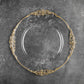 Vintage Round Charger Plate - Clear Gold-Trimmed