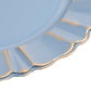 Waved Scallop Charger Plate - Dusty Blue & Gold