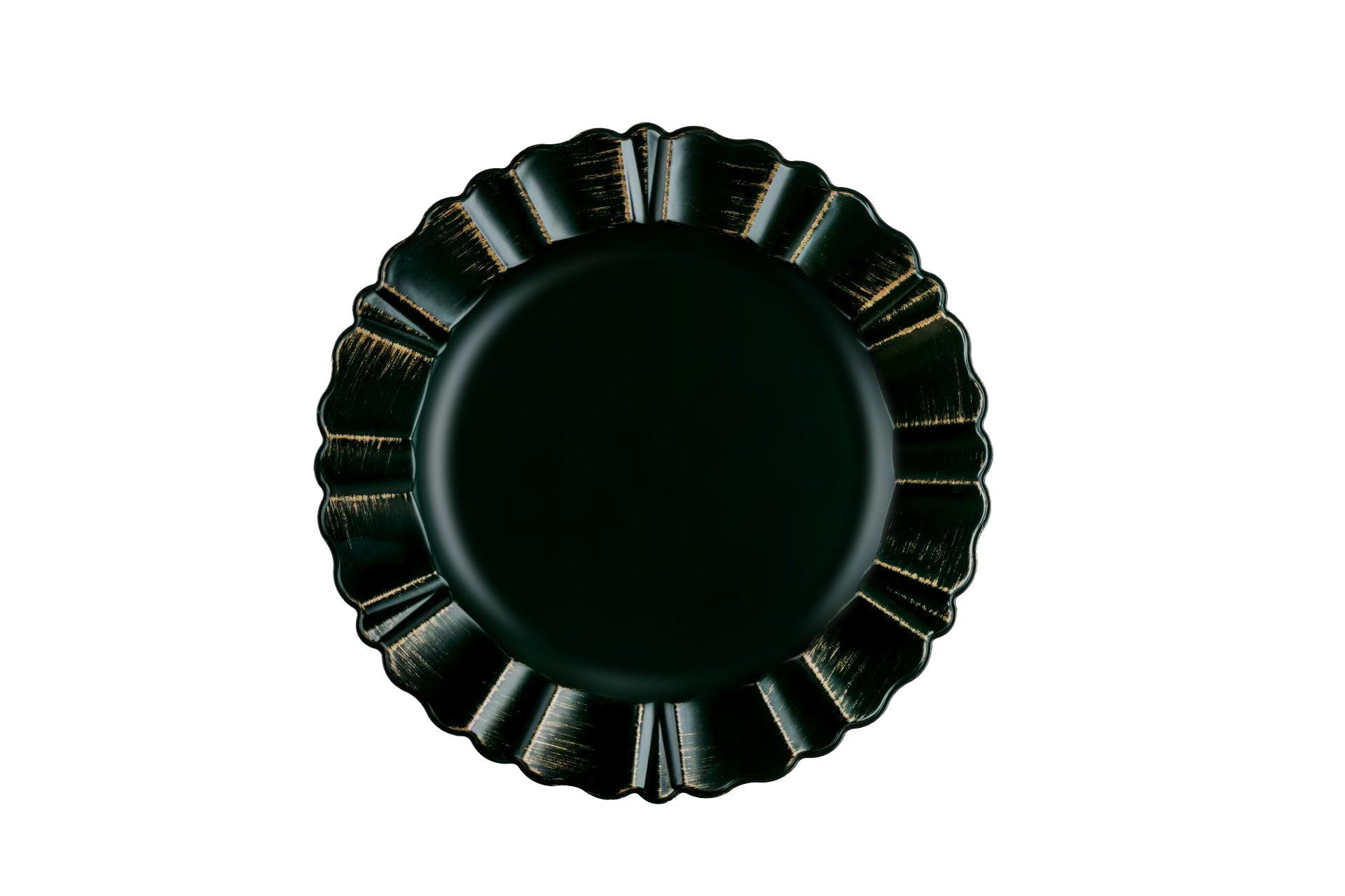 Waved Scalloped Acrylic 13" Charger Plate - Emerald Green & Gold