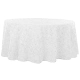 Laolitou Round Tablecloth 48 Inch - White Embroidery Tassel Table Cover, Wrinkle-Free Cotton Blend For Dining, Wedding & Parties - View #3