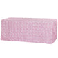 Wedding Rosette Satin 90"x156" rectangular Tablecloth - Medium Pink - CV Linens