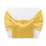 Wide Satin Chair Sash - Bright Gold