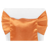Wide Satin Chair Sash - Burnt Orange