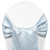 Wide Satin Chair Sash - Dusty Blue