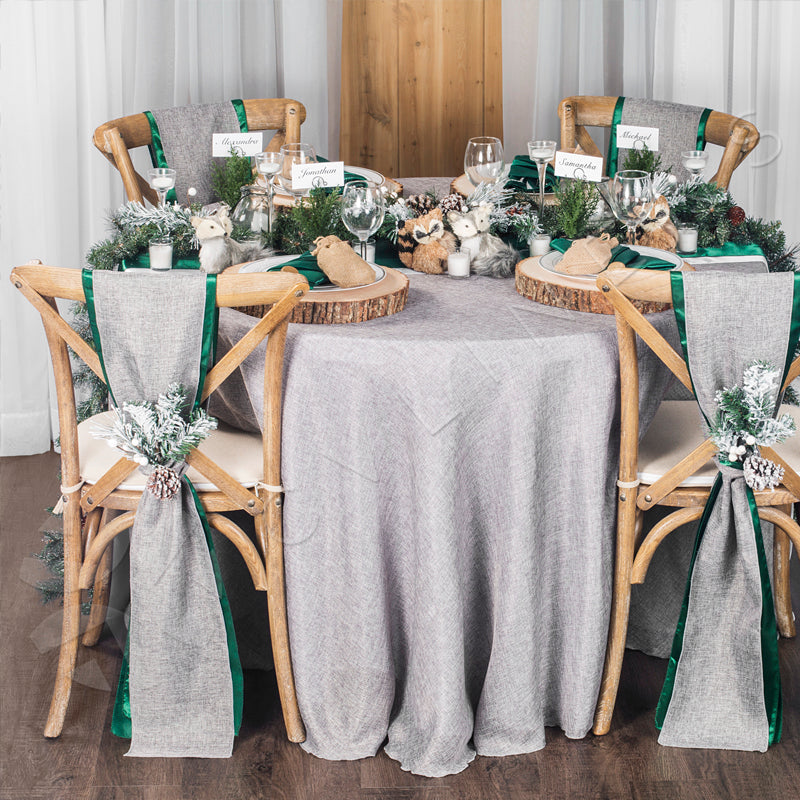 Wide Satin Chair Sash - Emerald Green | tablecloth | 