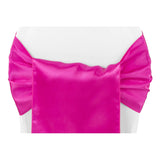 Wide Satin Chair Sash - Fuchsia