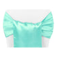 Wide Satin Chair Sash - Light Turquoise - CV Linens