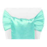 Wide Satin Chair Sash - Light Turquoise