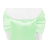 Wide Satin Chair Sash - Mint Green