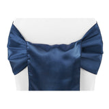 Wide Satin Chair Sash - Navy Blue