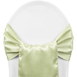 Wide Satin Chair Sash - Sage Green