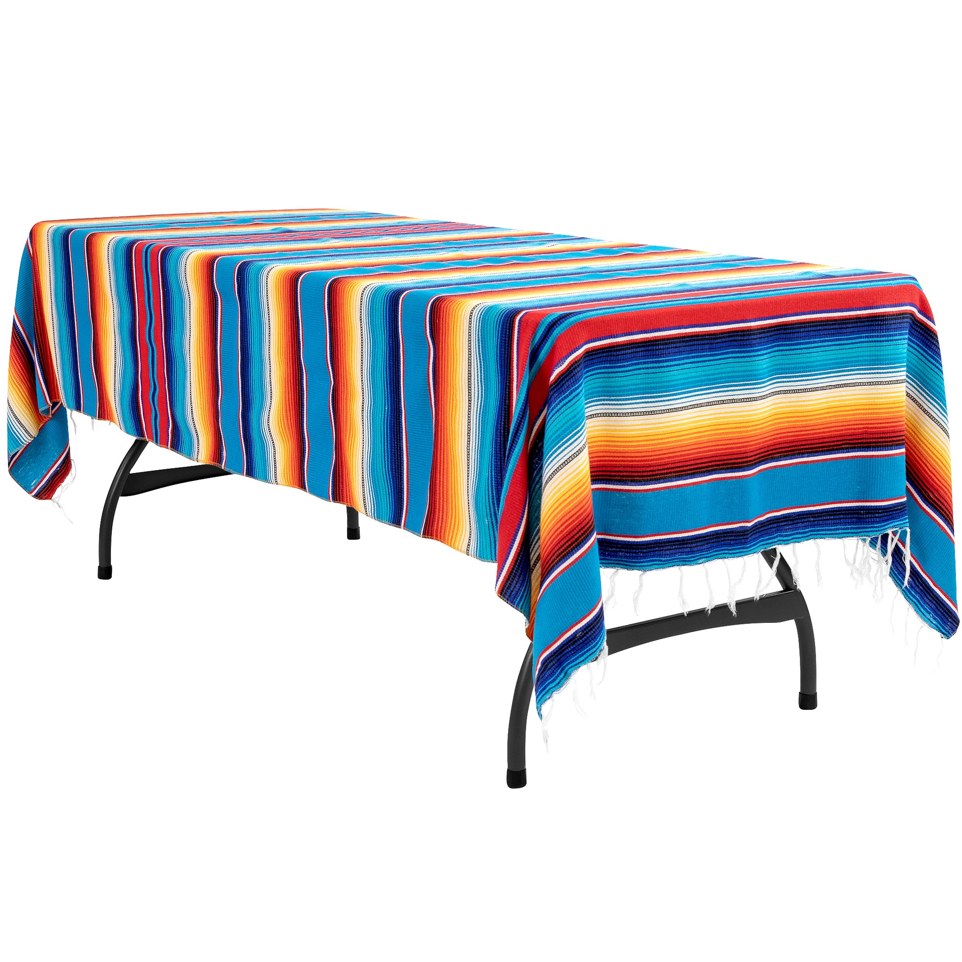 Woven Mexican Serape Tablecloth 57"x102" Rectangular - CV Linens