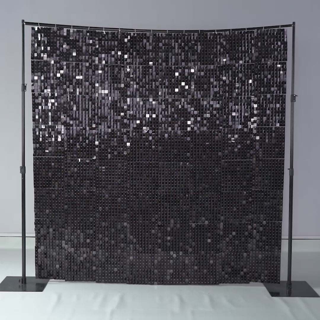 Spangle Shimmer Sequin Wall Panel Backdrops (24 panels) - Black– CV Linens