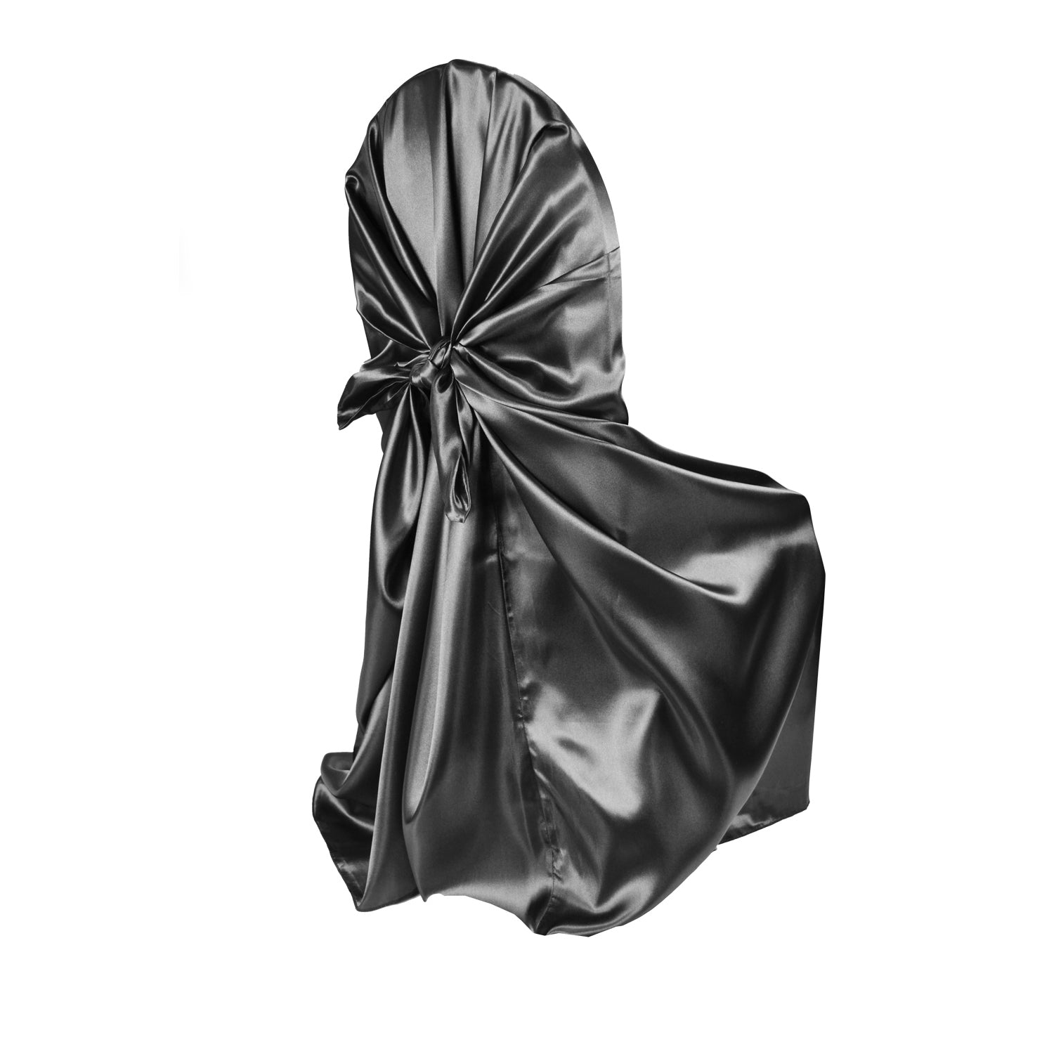 Universal Satin Self Tie Chair Cover - Black - CV Linens