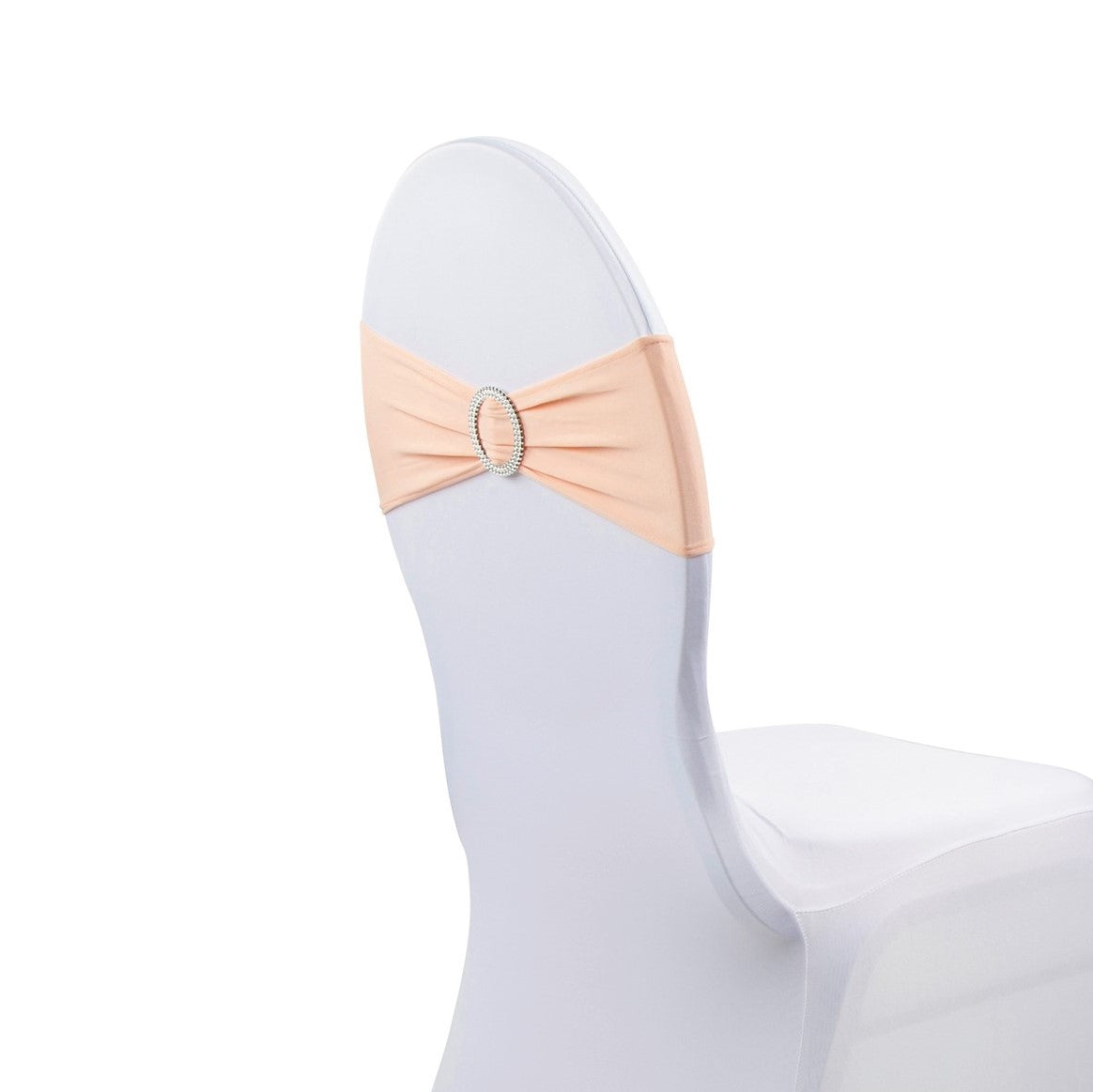 Buckle Spandex Stretch Chair Band - Blush/Rose Gold