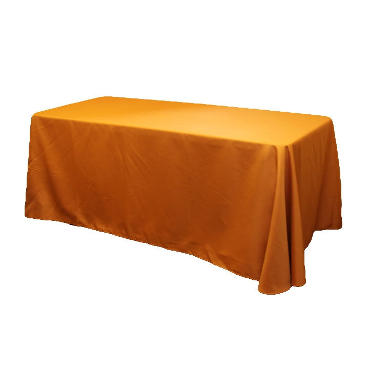 90"x132" Rectangular Oblong Polyester Tablecloth - Burnt Orange - CV Linens