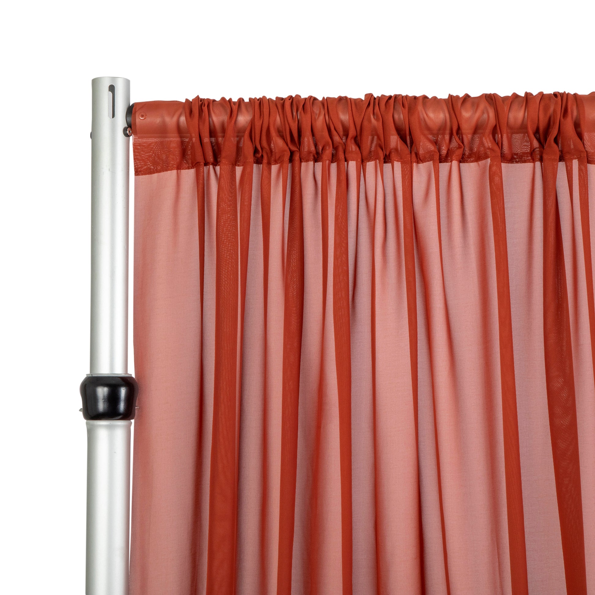 Chiffon Curtain Drape 10ft H x 58" W Panel - Rust