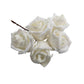Glitter Artificial DIY Foam Rose Stems (50 pcs) - White