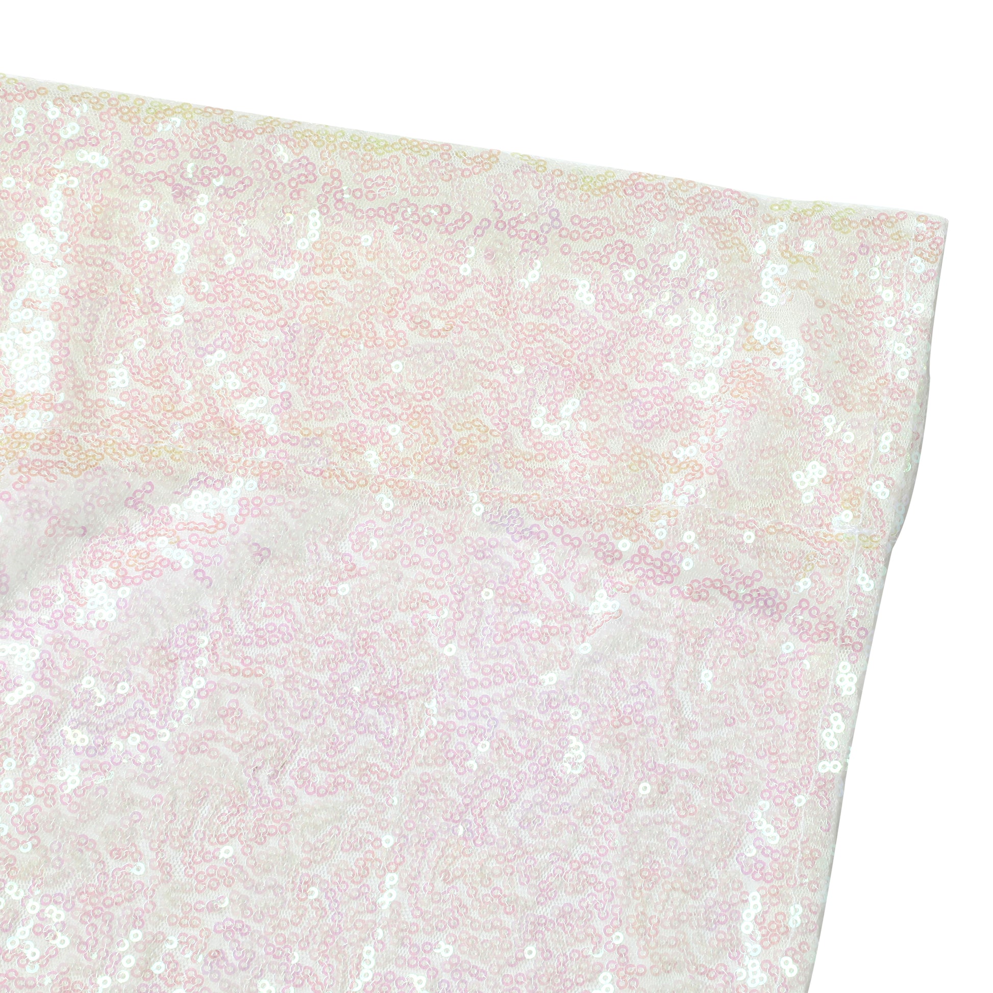 Glitz Sequin Mesh Net 10ft H x 52" W Drape/Backdrop panel - Iridescent White