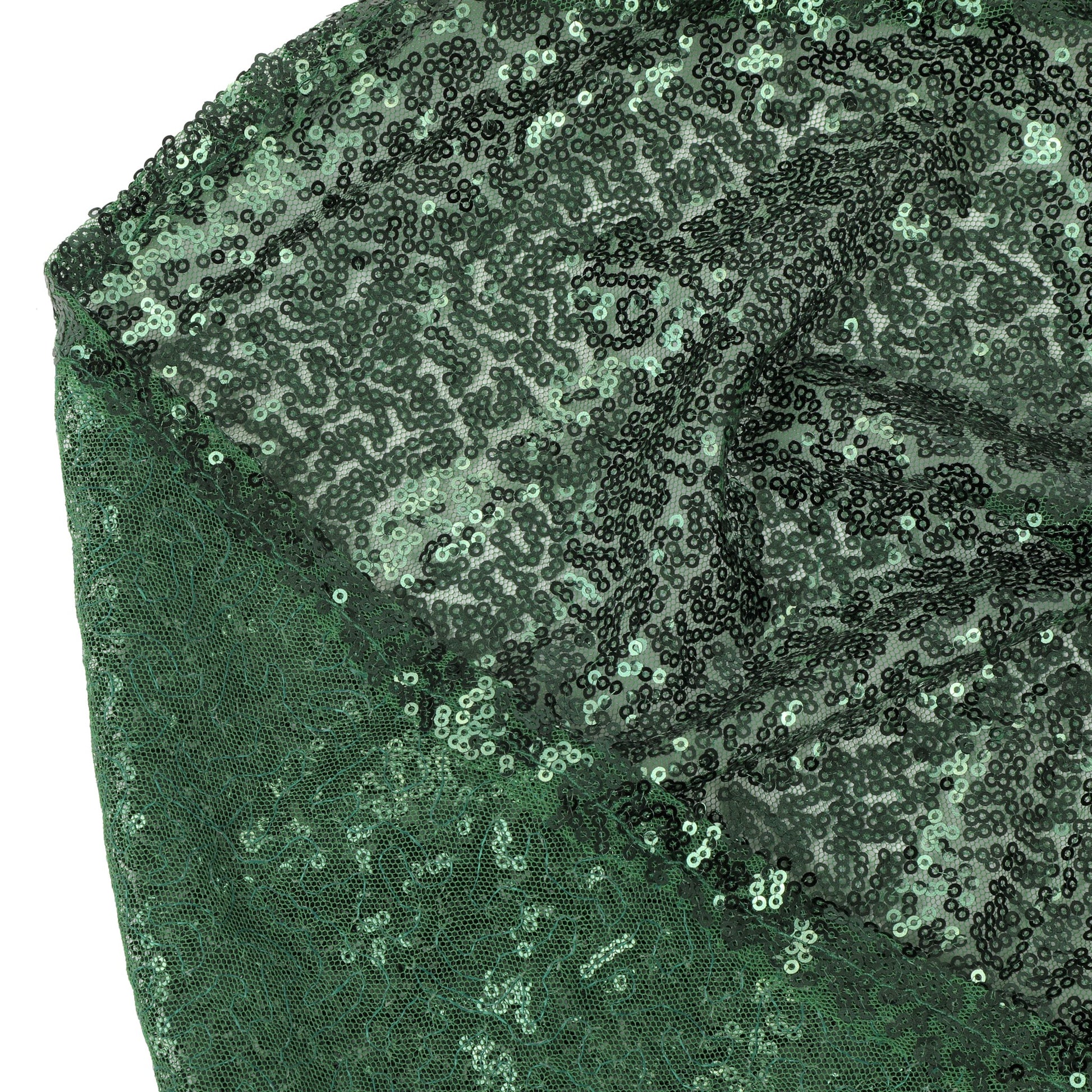 Glitz Sequin Mesh Net 10ft H x 52" W Drape/Backdrop panel - Emerald Green