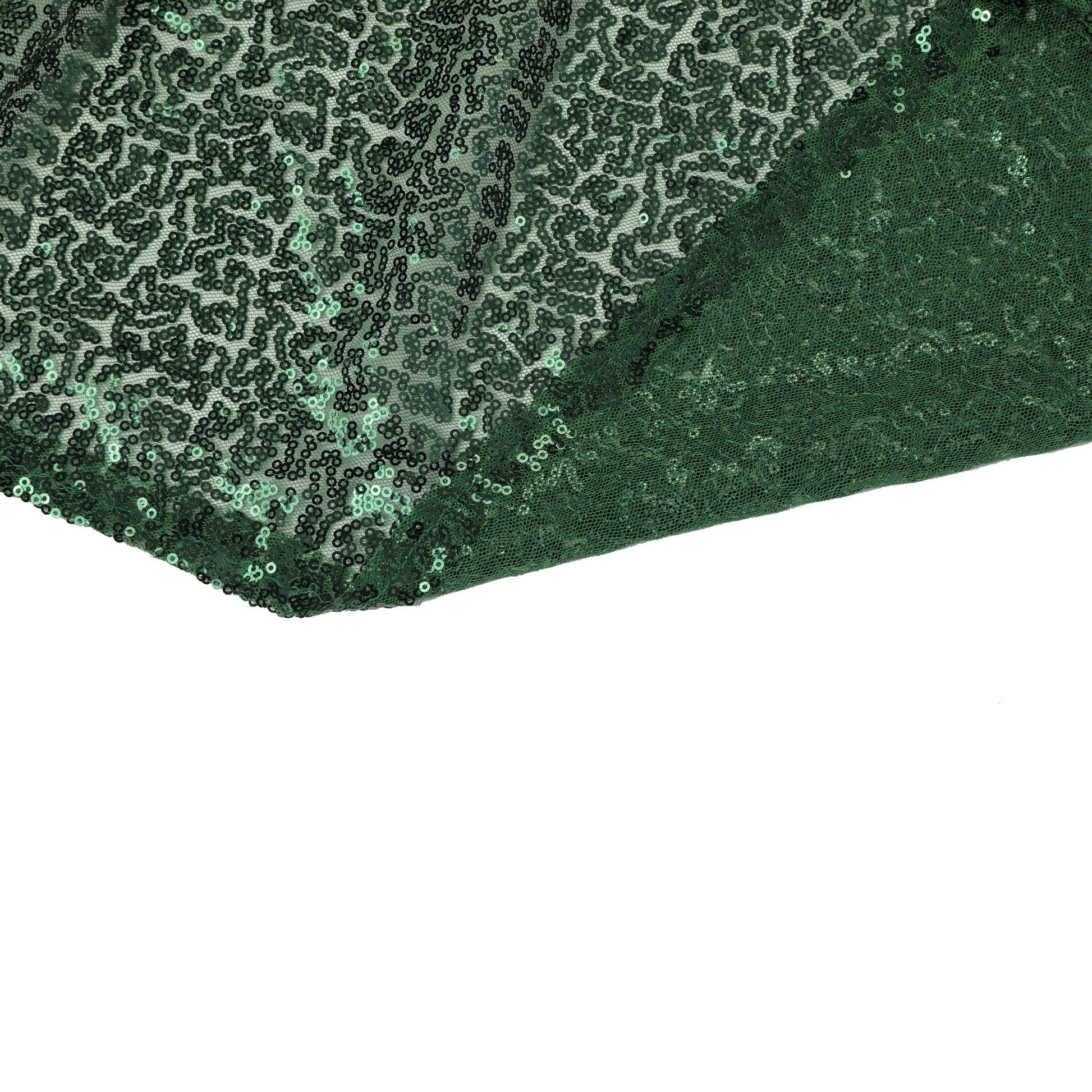 Glitz Sequin Mesh Net Tablecloth 90"x156" Rectangular - Emerald Green