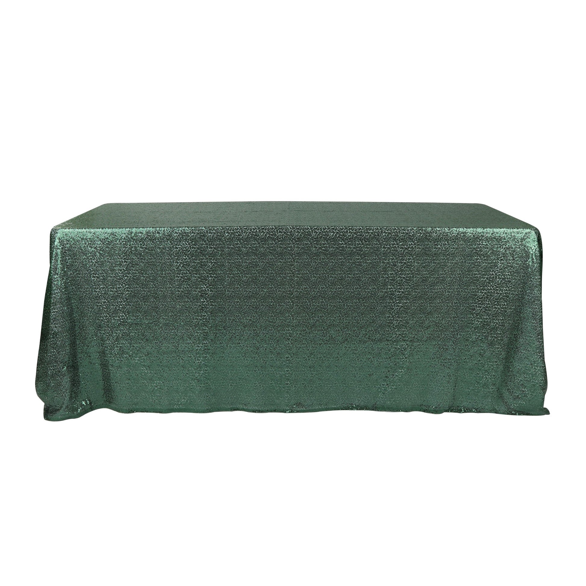 Glitz Sequin Mesh Net Tablecloth 90"x156" Rectangular - Emerald Green
