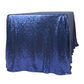 Glitz Sequin Mesh Net Tablecloth 90"x132" Rectangular - Navy Blue