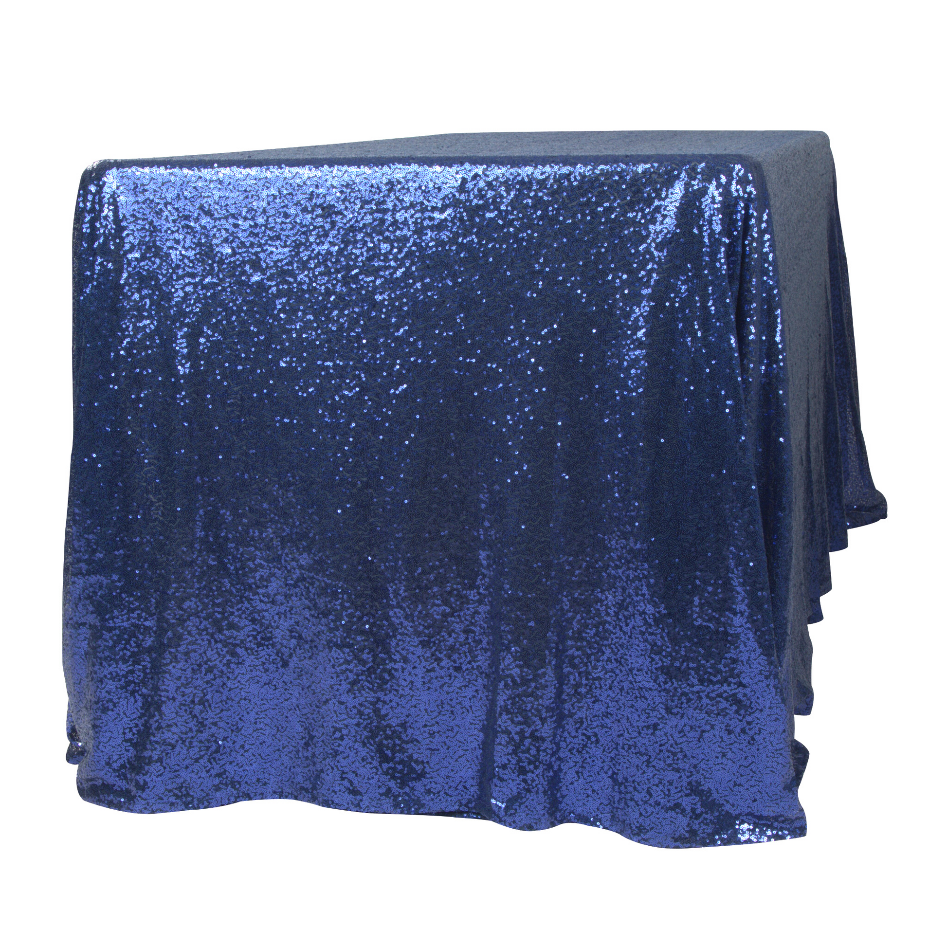 Glitz Sequin Mesh Net Tablecloth 90"x132" Rectangular - Navy Blue