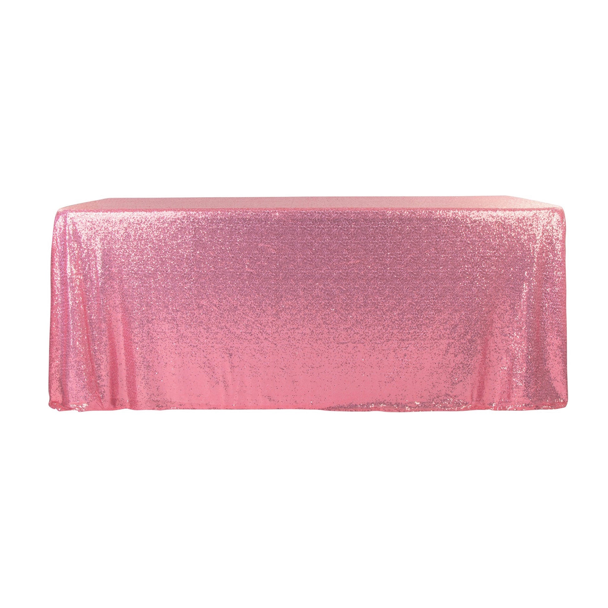 Glitz Sequin Mesh Net Tablecloth 90"x156" Rectangular - Pink