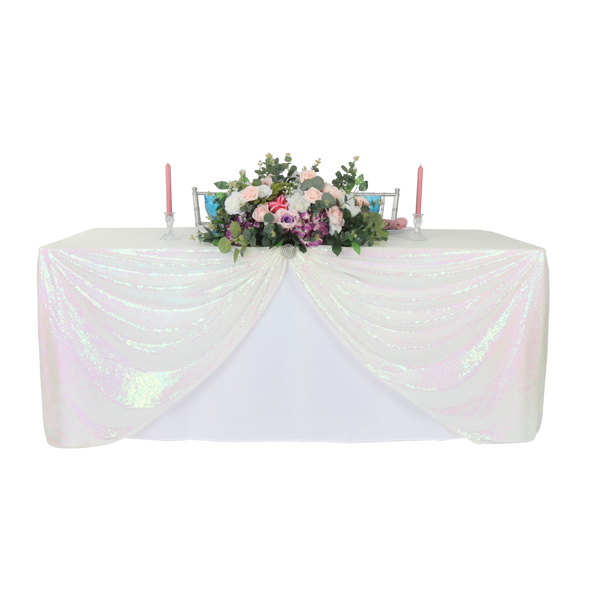 Glitz Sequin Mesh Net Tablecloth 90