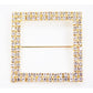 Square Diamond Rhinestone Metal Pin Sash Buckle - Gold - CV Linens