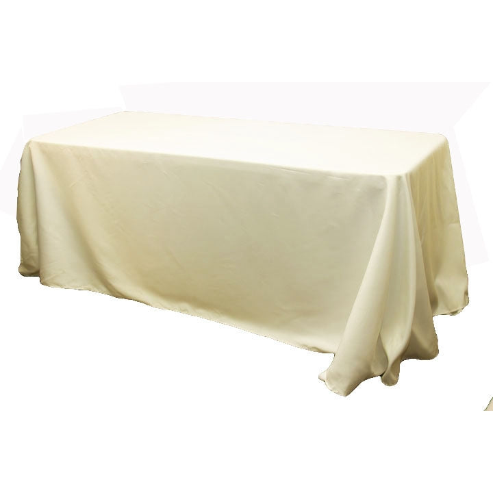 90"x132" Rectangular Oblong Polyester Tablecloth - Ivory - CV Linens