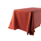 Lamour Satin 90"x132" Rectangular Oblong Tablecloth - Rust - CV Linens