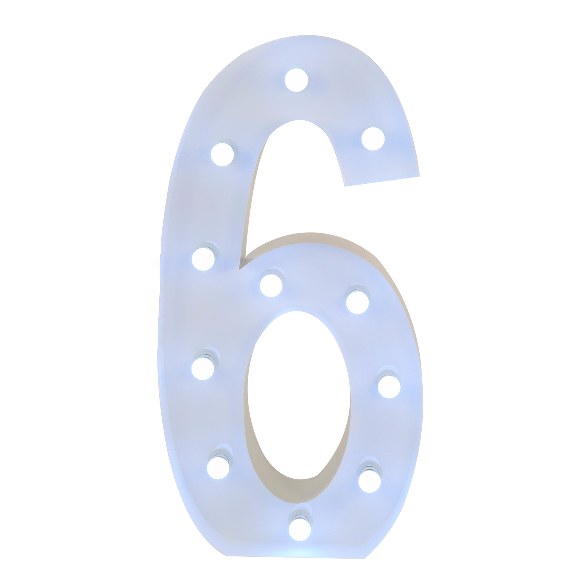 Large 4ft Tall LED Marquee Number - 6– CV Linens