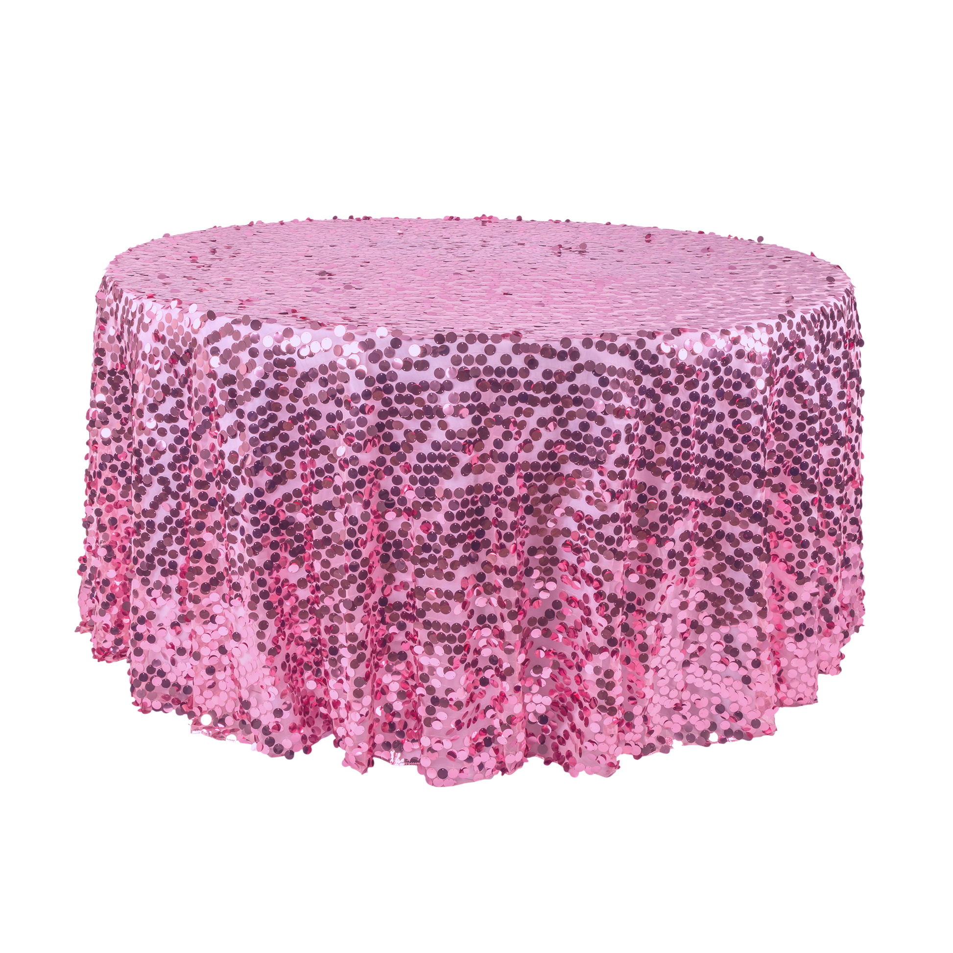 Large Payette Sequin Round 120" Tablecloth - Pink