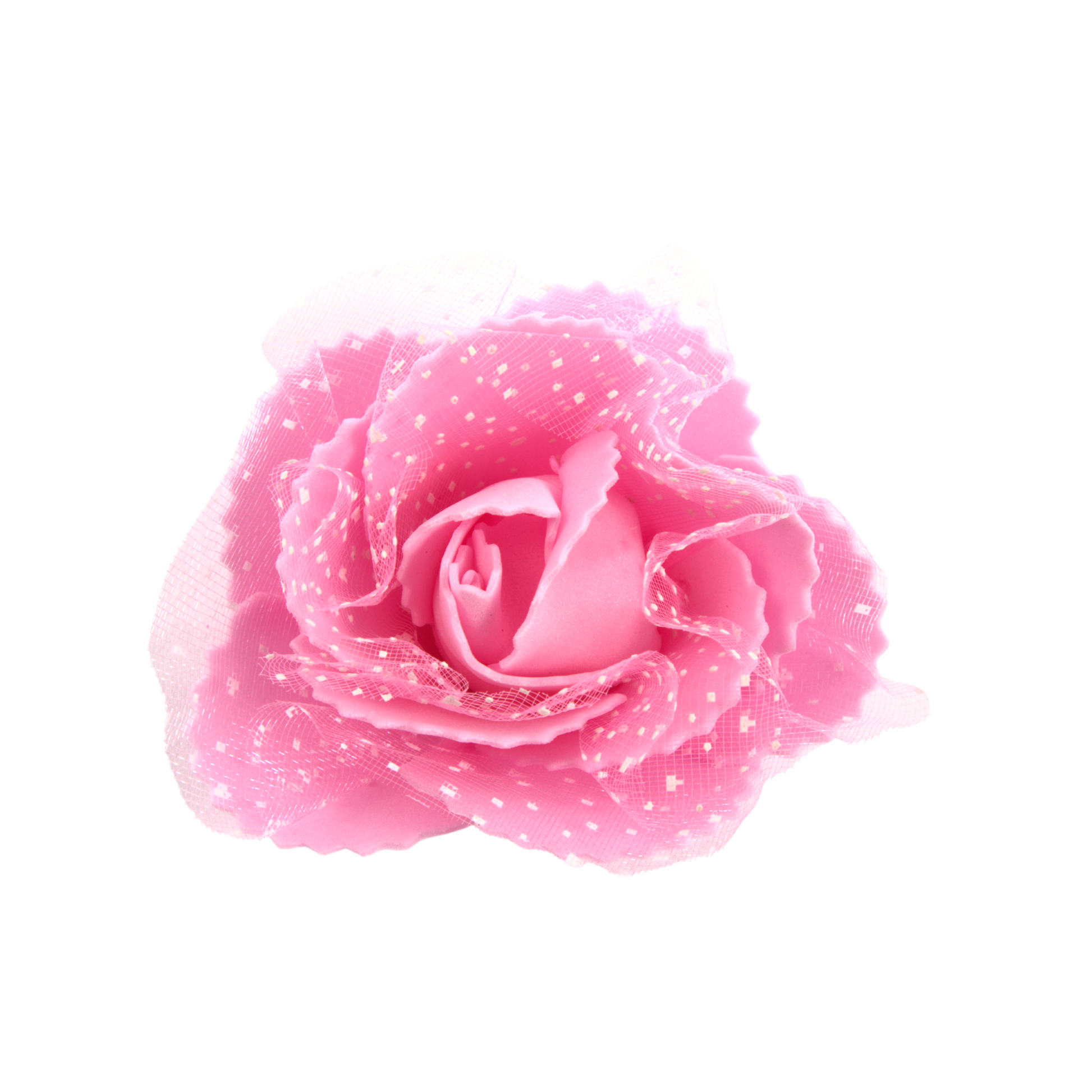 Mini Foam Organza Rose Heads DIY (100 pcs) - Pink