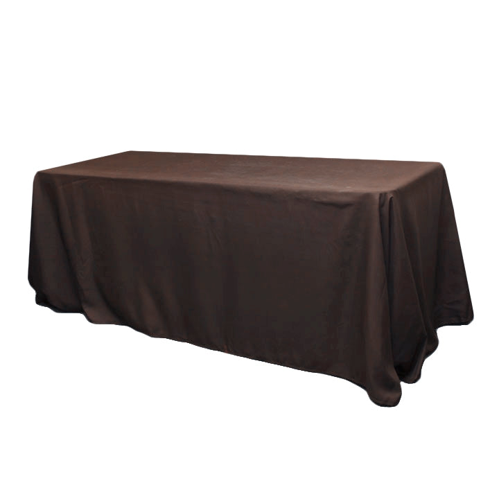 90"x132" Rectangular Oblong Polyester Tablecloth - Chocolate Brown - CV Linens