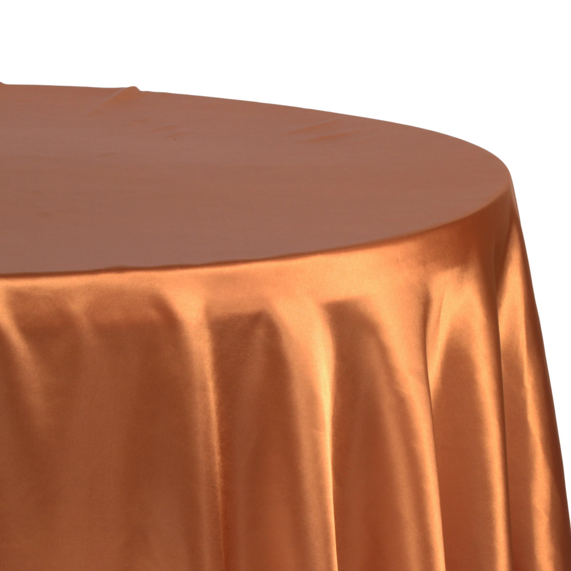 Satin 132" Round Tablecloth - Terracotta