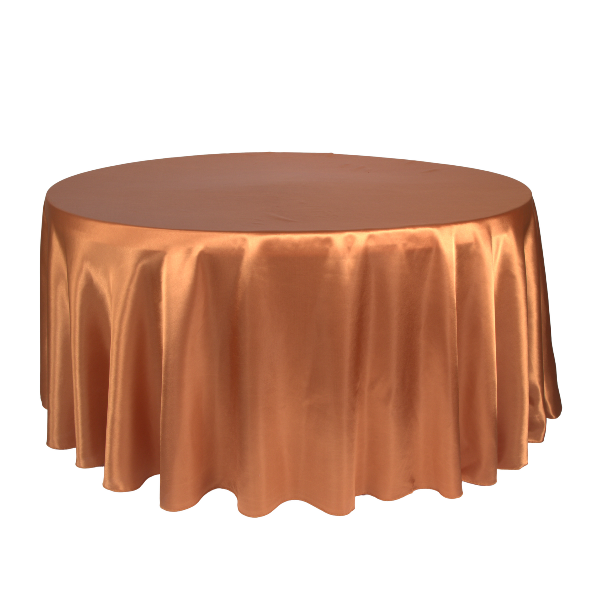 Satin 120" Round Tablecloth - Terracotta