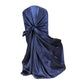 Universal Satin Self Tie Chair Cover - Navy Blue - CV Linens