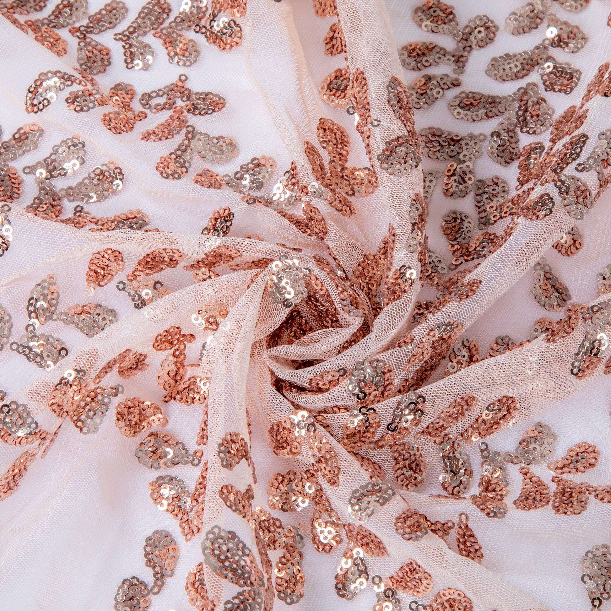 Serafina ROSE PINK BLUSH Gold Glitter Beaded Mesh Lace Sequin Fabric / Sold  by the Yard 