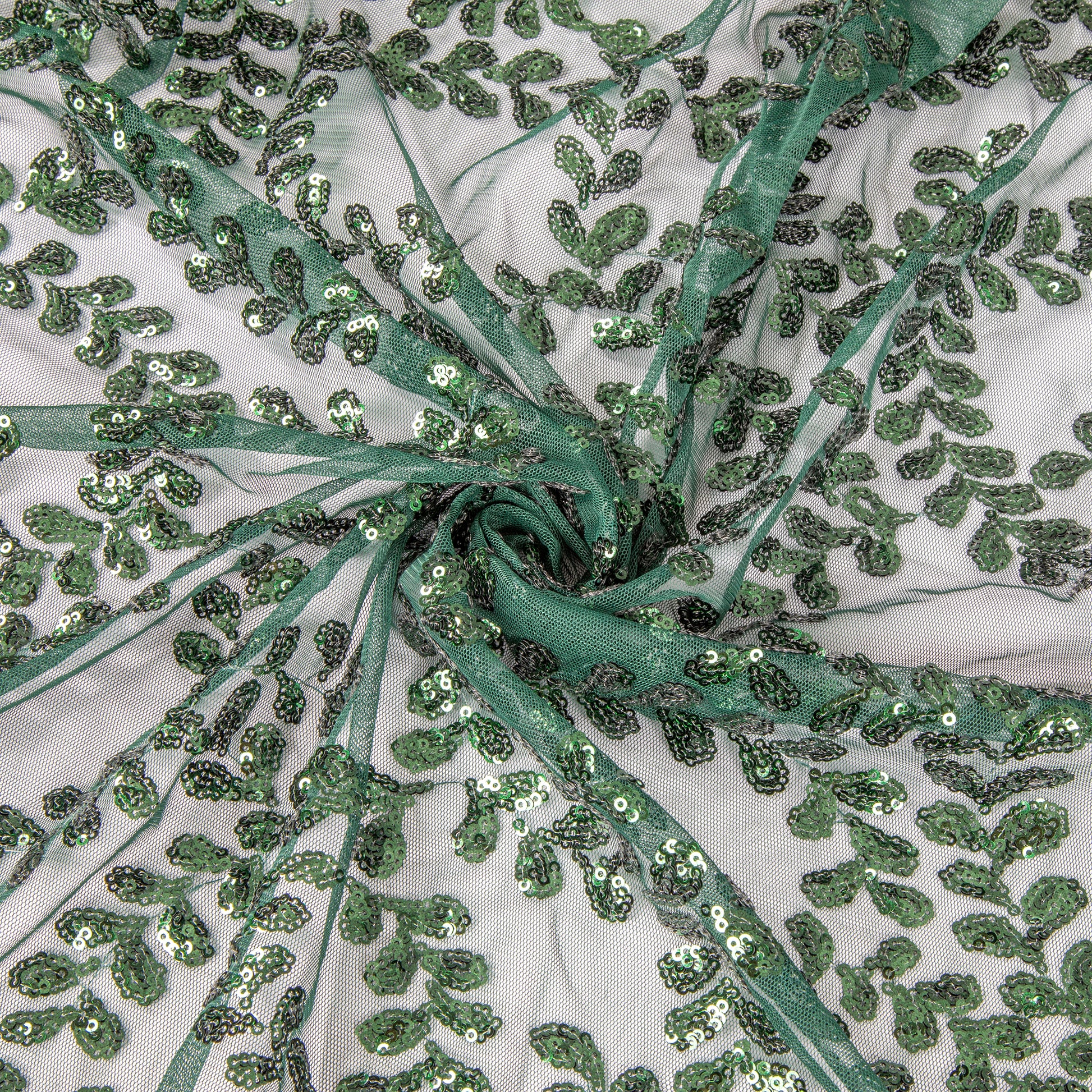Sequin Vine Tablecloth Overlay 90"x132" Rectangle - Emerald Green