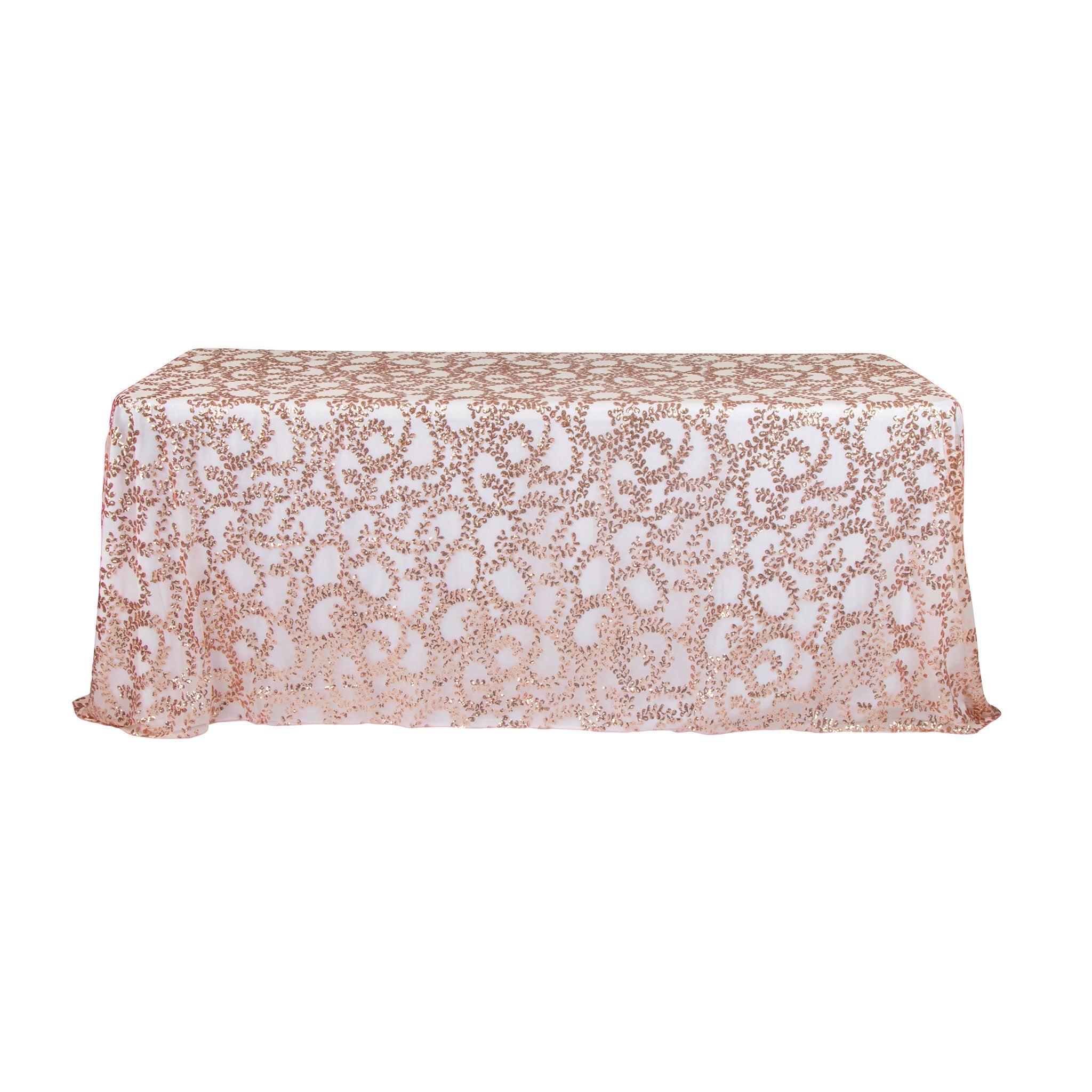 Sequin Vine Tablecloth Overlay 90"x132" Rectangle - Blush/Rose Gold ...