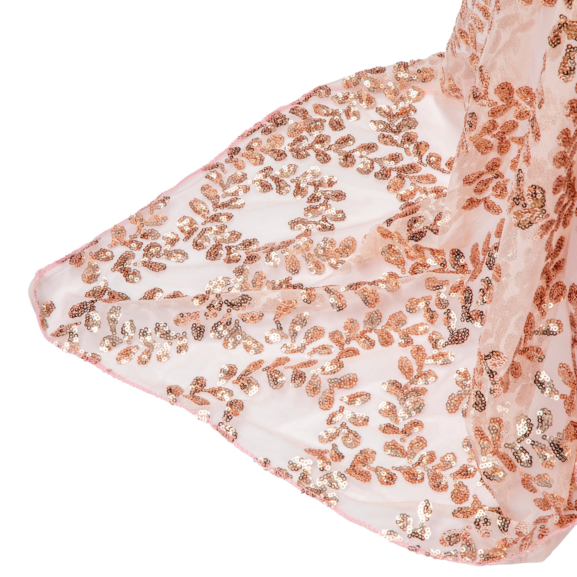 Sequin Vine Tablecloth Overlay 90"x156" Rectangle - Blush/Rose Gold
