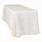 Sequin Vine Tablecloth Overlay 90"x156" Rectangle - Light Ivory/Off White