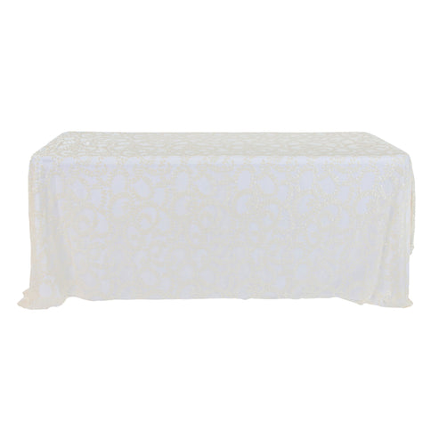 Sequin Vine Tablecloth Overlay 90